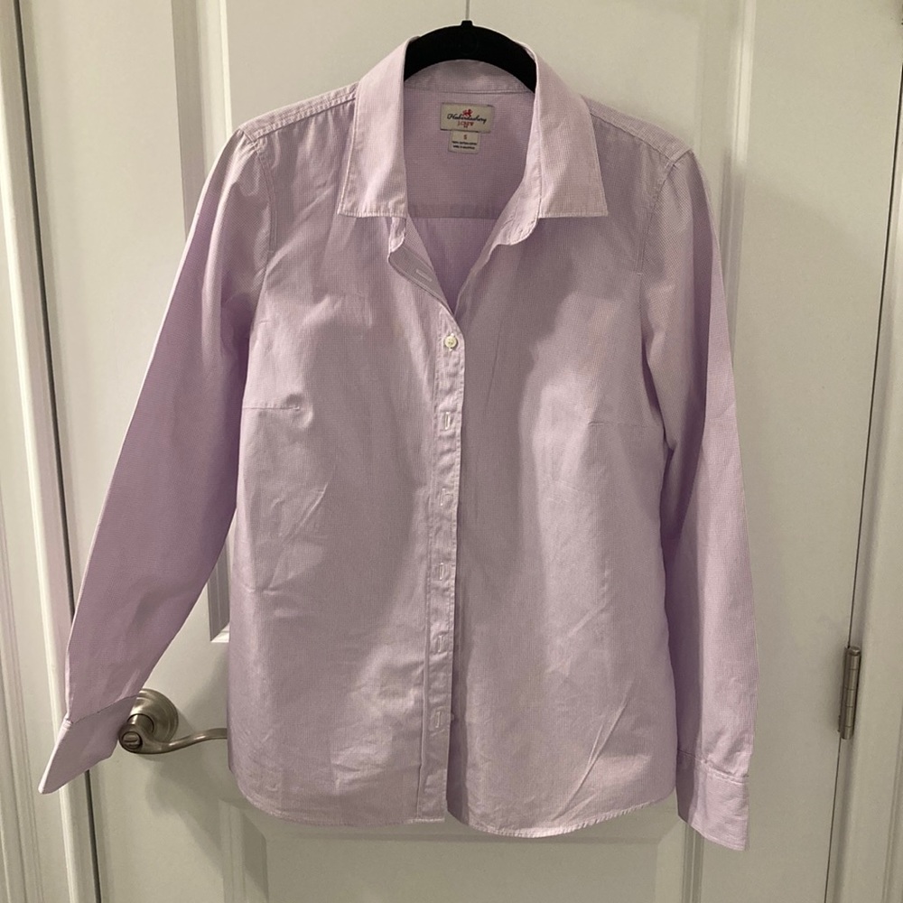 JCrew lavender gingham blouse